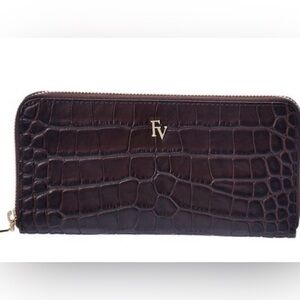 Frances Valentine Croc-Embossed
Leather Zip Around Continental Wallet